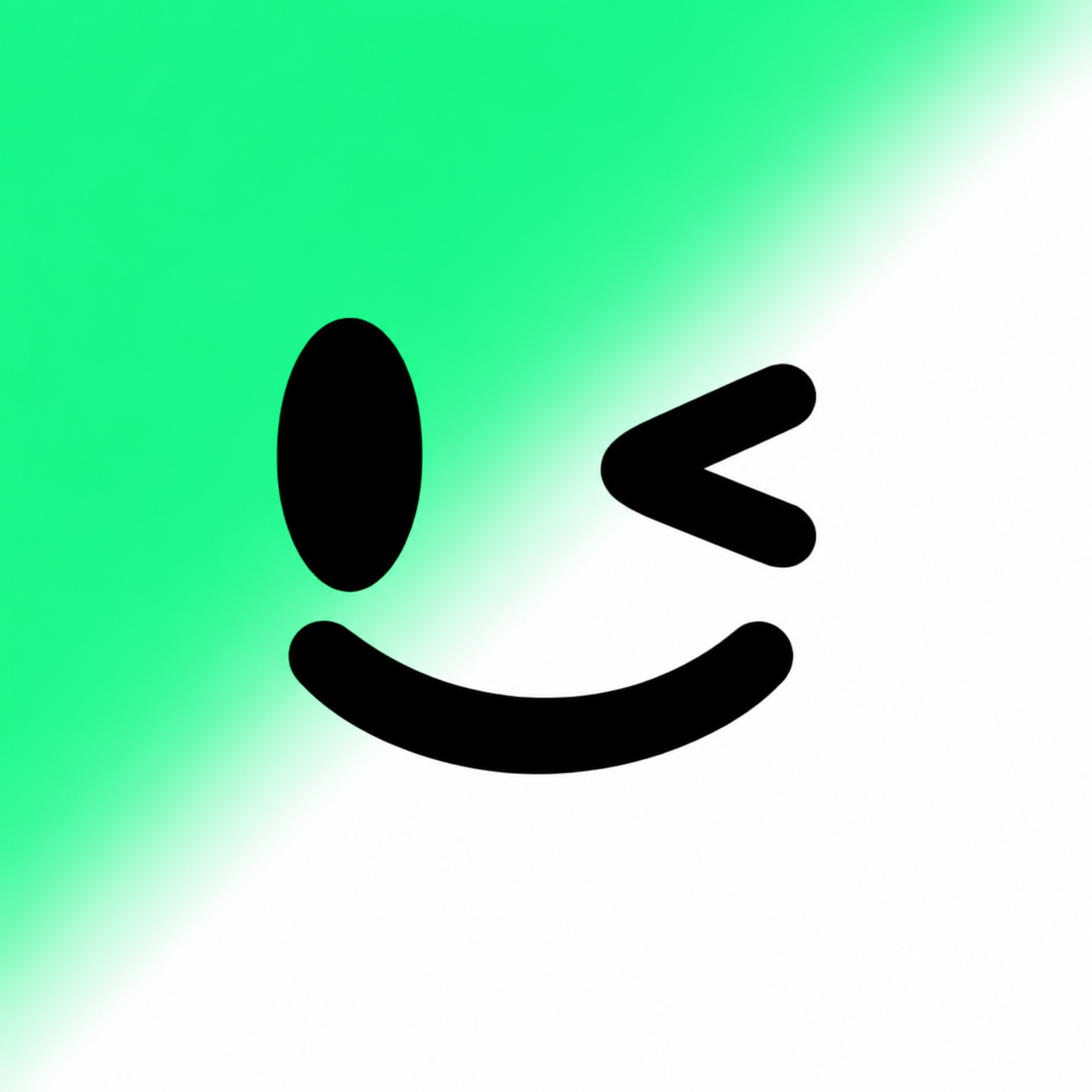 LESPUMP green and white winking face mascot